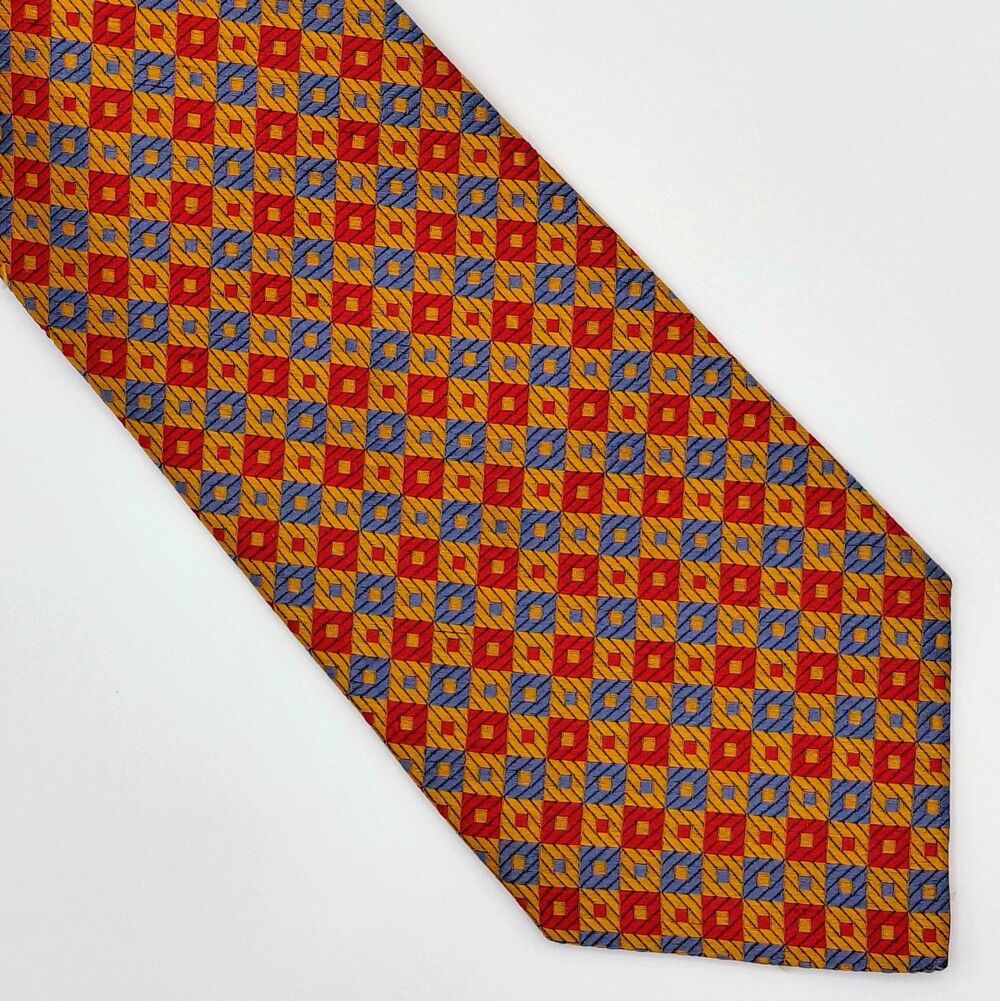 Jos. A. Bank Signature Collection Men's Silk Tie Hand Made in Italy Geometric